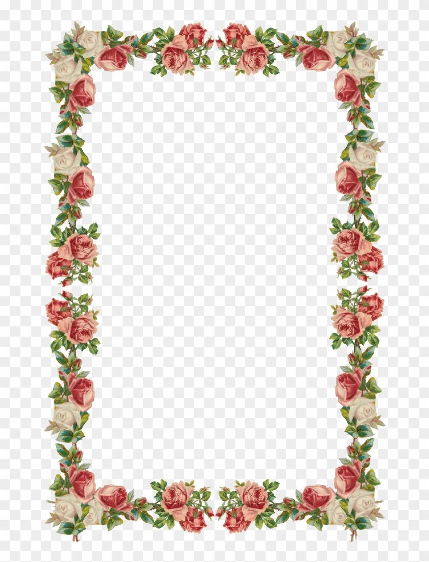 Free Digital Vintage Rose Frame And Border Png - Hebrews 13 17 Kjv #436021