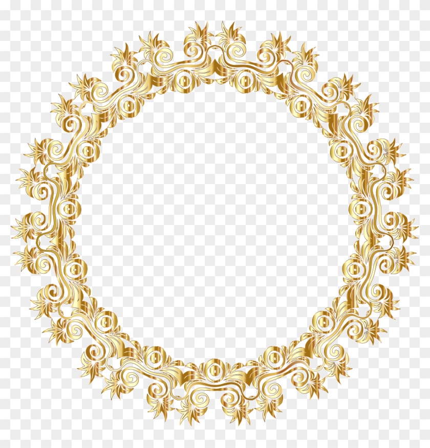 Gold Floral Flourish Motif Frame No Background Icons - Portable Network Graphics #436098