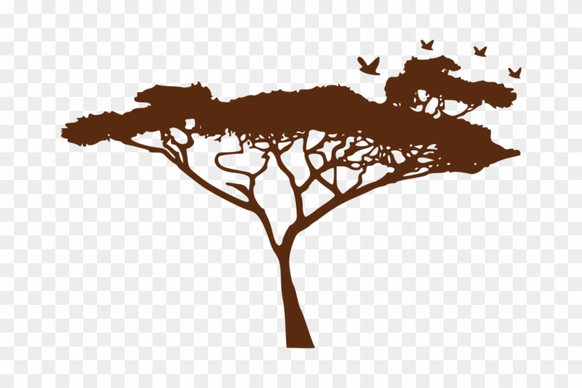 African Tree Silhouette Png For Kids - Le Leopard Chasse La Nuit #436196