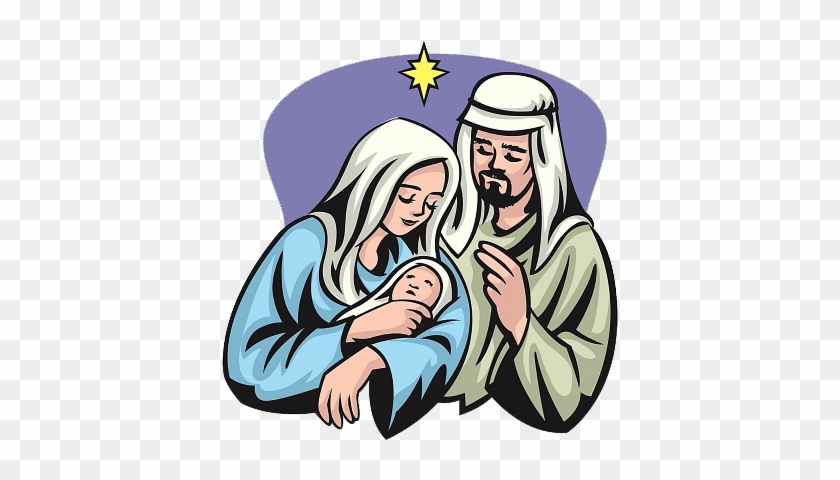 Holy Family - Mary Joseph And Baby Jesus Clipart #436210