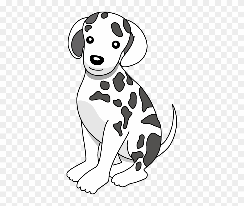 Dog And Cat Clipart - Dog With Spots Clipart Black And White #436363
