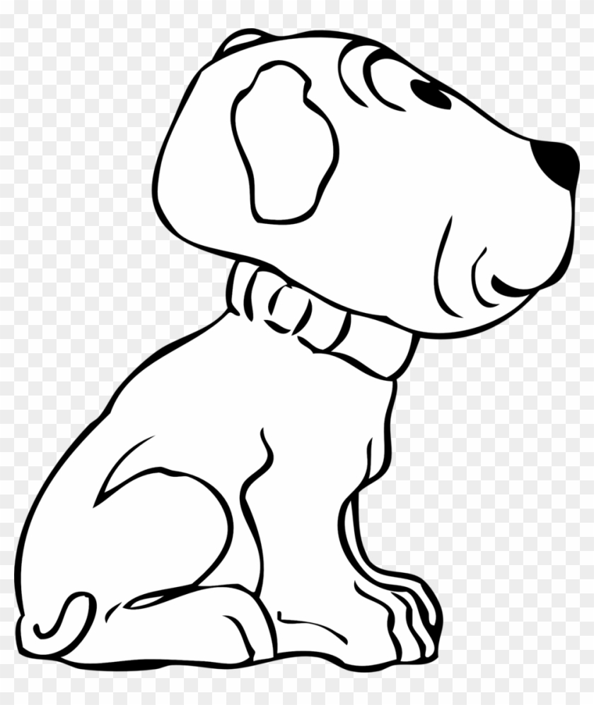 Black And White Dog Clipart 13, - Cartoon Drawing Site View #436381