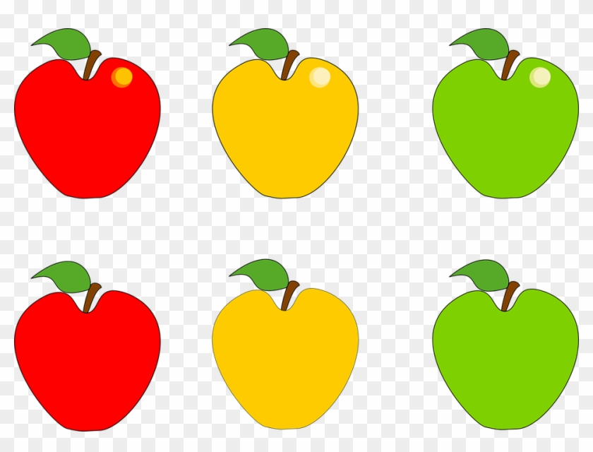 Apple Fruit Green Yellow Red - Red Green Yellow Apple Clipart #436412