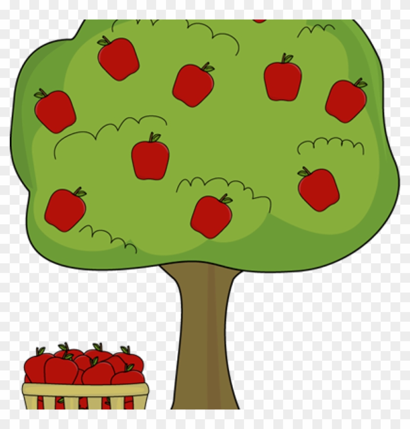 Apple Basket Clipart Apple Tree With Apple Basket Clip - Apple Trees Clip Art #436426