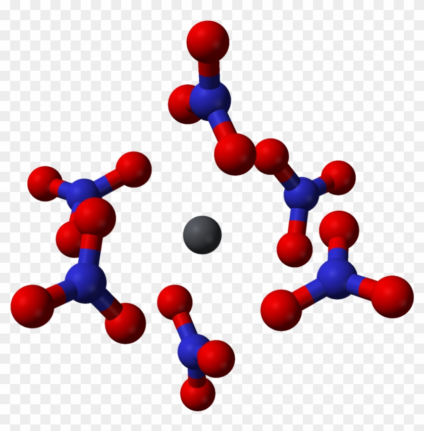 Lead Nitrate Xtal Pb Coordination 3d - Lead Nitrate Ball And Stick Model #436741