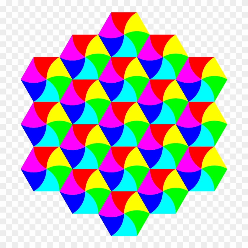 Tessellation Hexagonal Tiling Triangle Clip Art - Hexagon Tessellation #436945