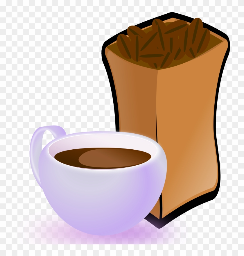 Cup Of Coffee With Sack Of Coffee Beans - Coffee Beans Clip Art #437205