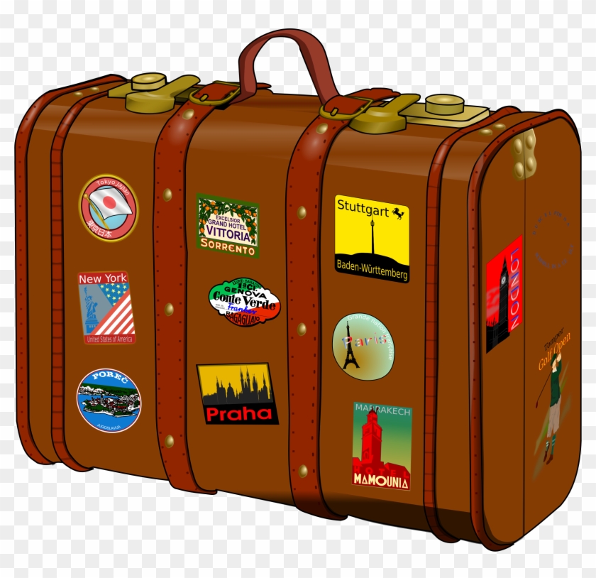 Suitcase With Stickers Suitcase With Stickers Free Transparent PNG