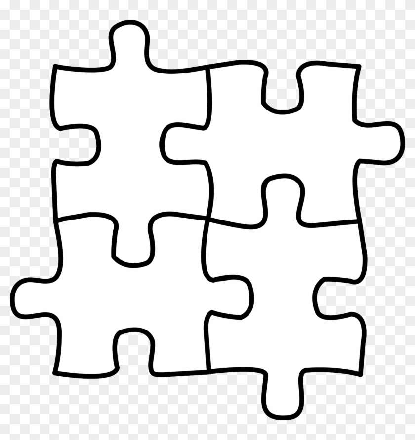 Puzzle Clipart Outline - Jigsaw Puzzle Clipart Black And White #437253