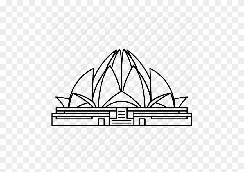 Drawing Lotus Temple - Lotus Temple Line Drawing #437830