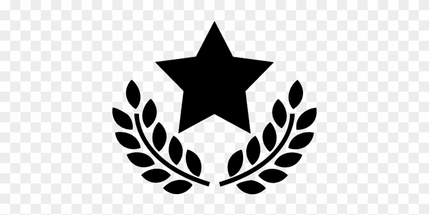 Award Star With Olive Branches Vector - Star With Olive Branches #437933