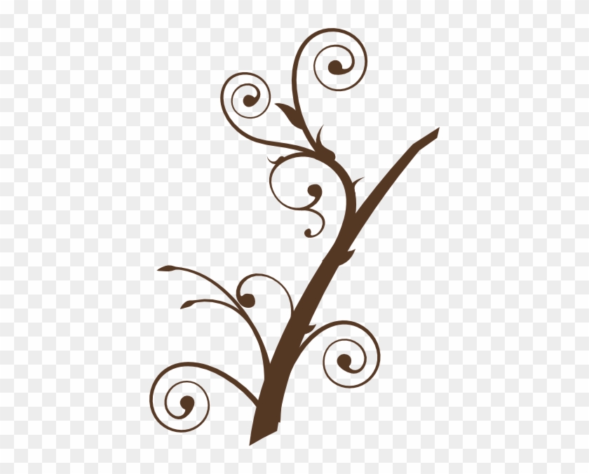 Brown Branch Leaves Clip Art At Clker - Tree Branch Clip Art #437934