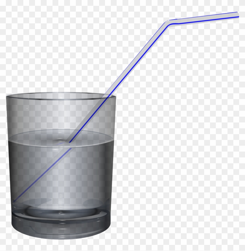 Straw Clipart Glass Water Pencil And In Color Straw - Glass Of Water With Straw #438002