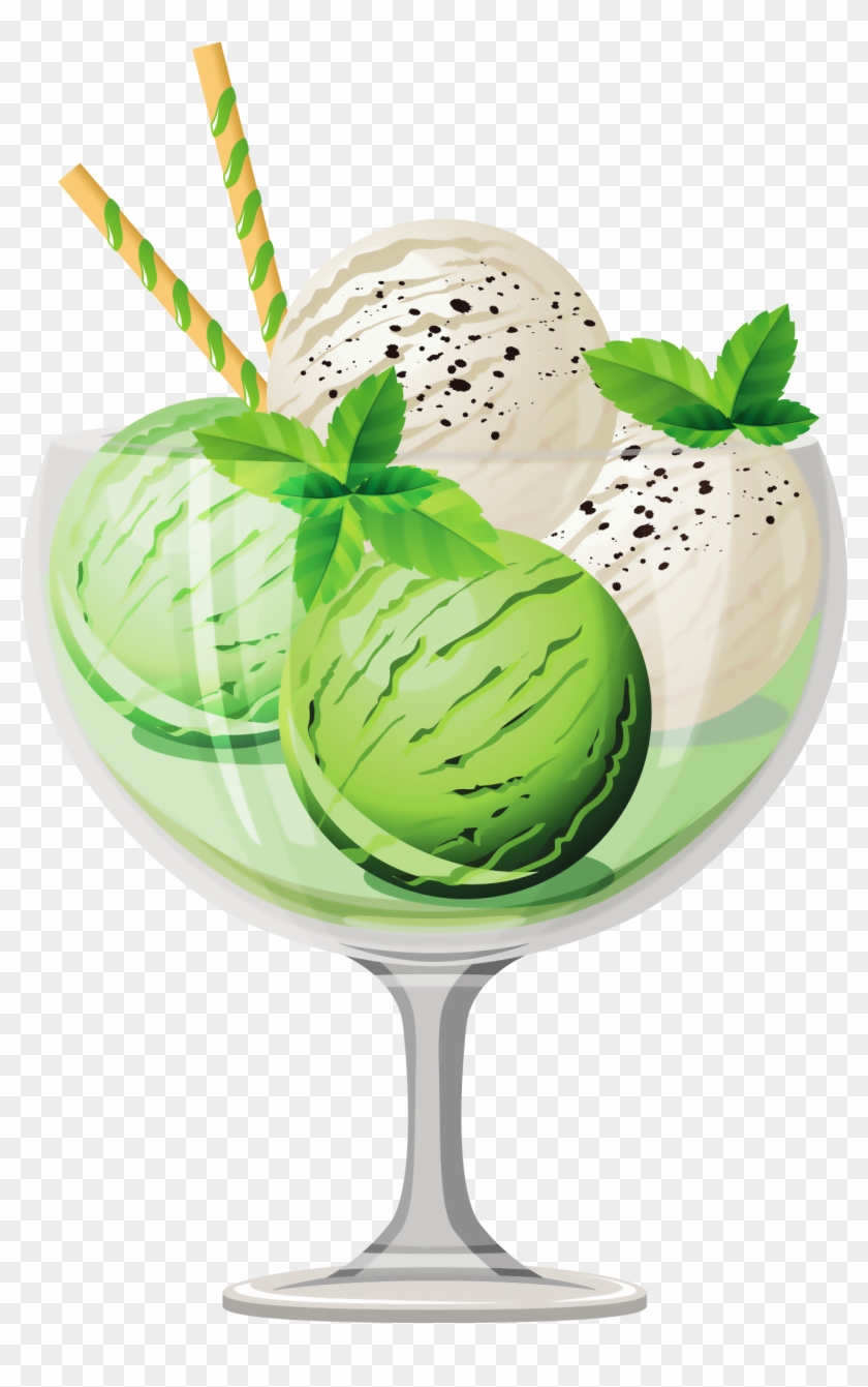 Transparent Mint Ice Cream Sundae Picture - Fruit Ice Cream Png #438073