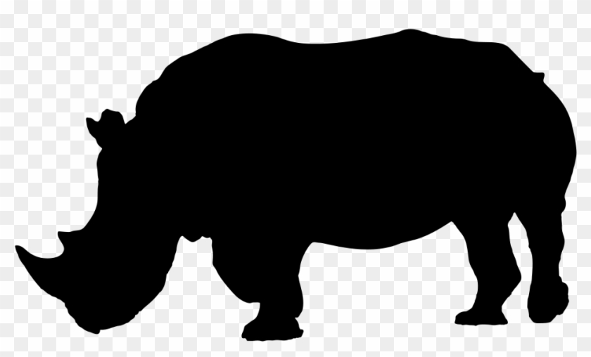 Rhinoceros Silhouette - Rhino Clipart Black And White #438085