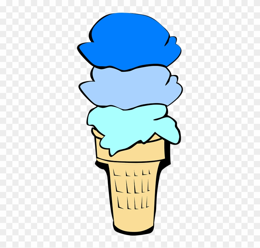 Eating Icecream Cliparts - Blue Ice Cream Cone Clip Art #438088