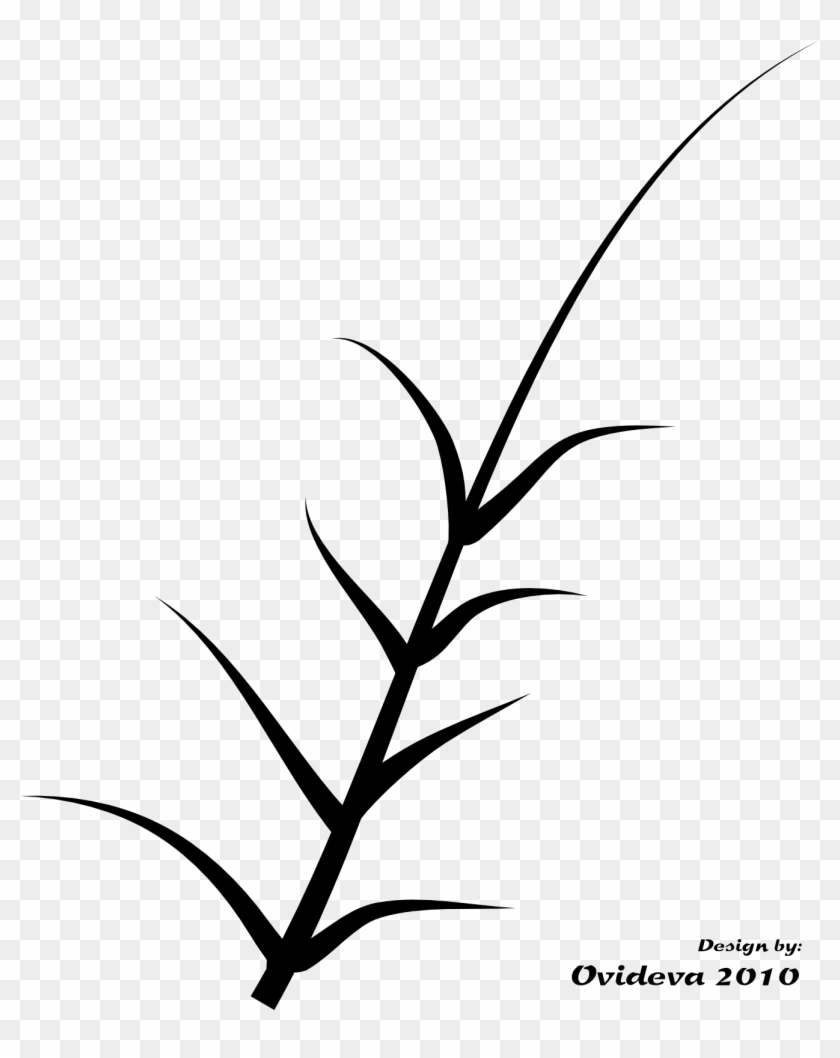 Green Plant Black White Line Art Tattoo Tatoo Flower - Vector Graphics #438098