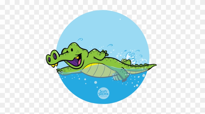 Level 5 Gator - Swimming Crocodile Clipart #438128