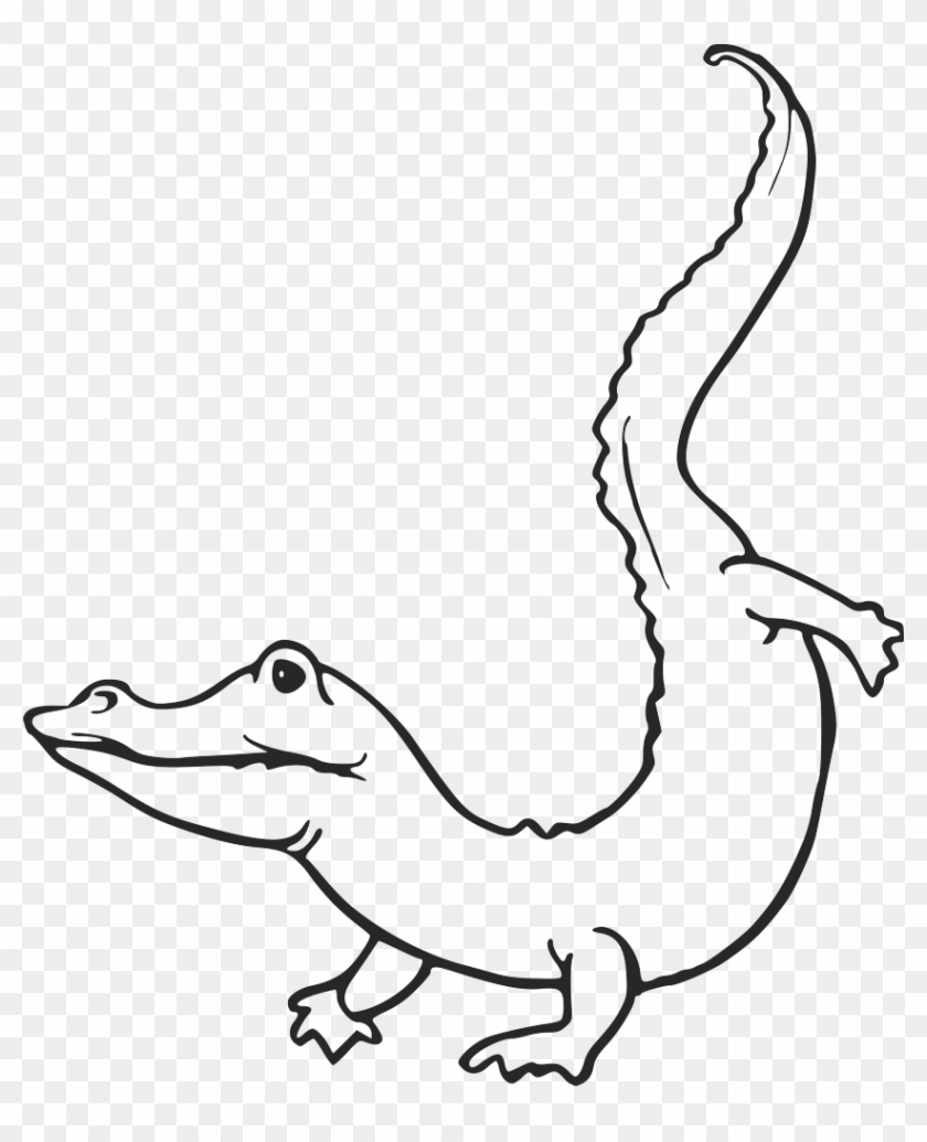 Alligator Stencil Design - Line Art #438129