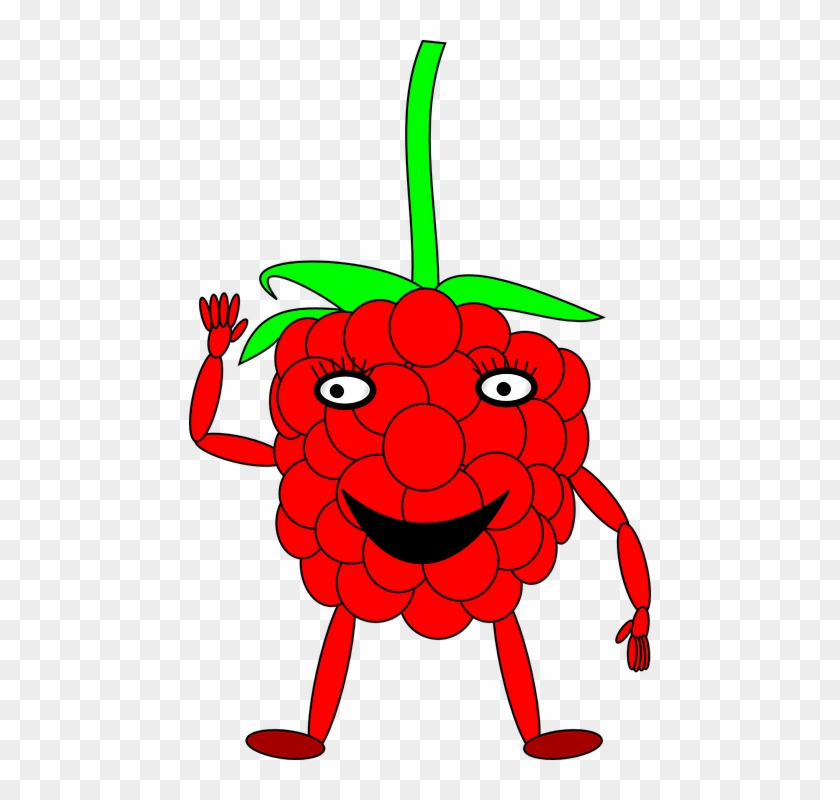 Cartoon Fruits 15, Buy Clip Art - Raspberry With A Face #438266