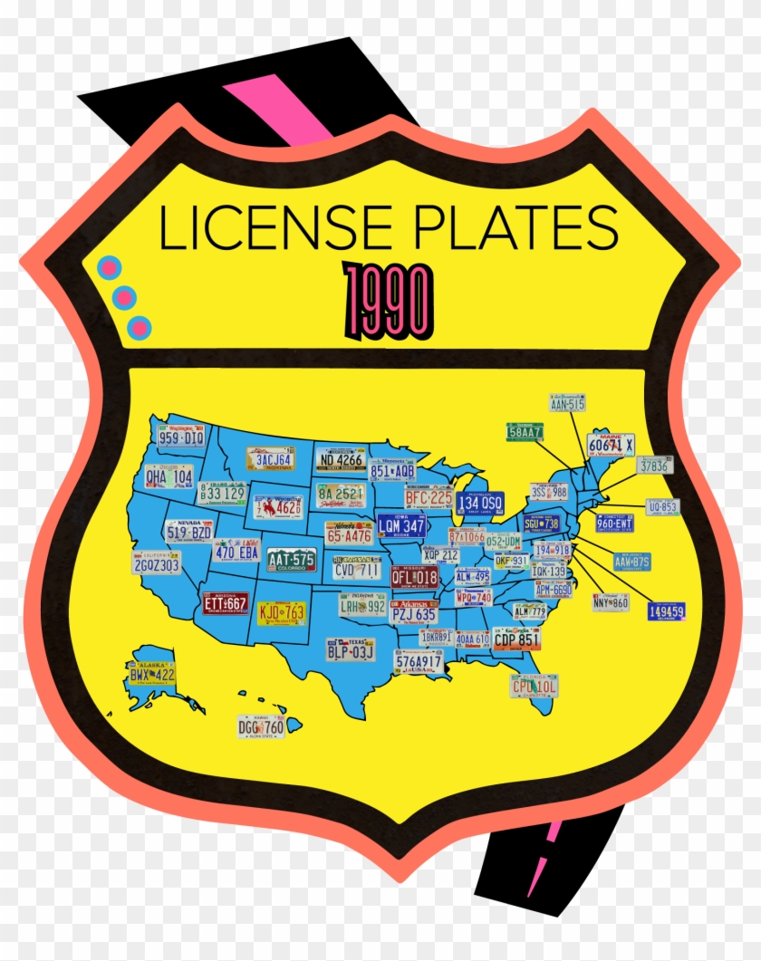 1990 License Plate Map - 1990 License Plate Map #438396
