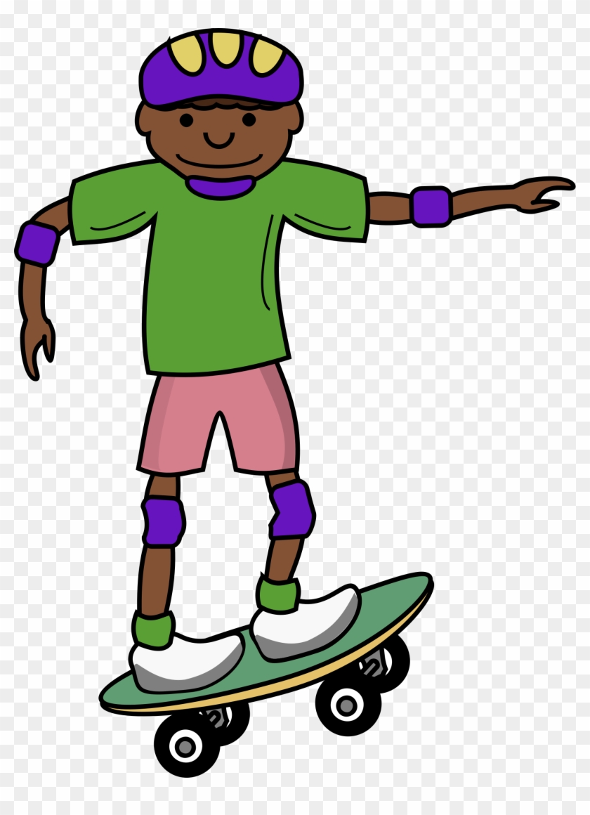 African Kid - Kartun Bermain Sketboard #438434