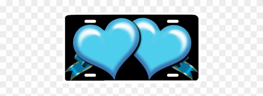 Blue Hearts With Ribbons - Black And Lite Blue Ribbon #438451