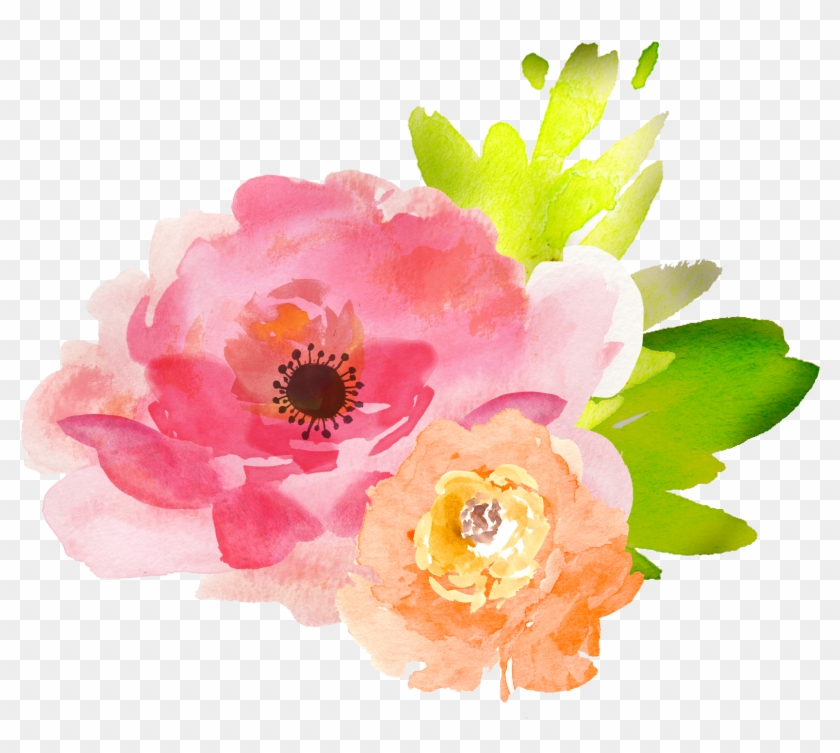 Free Watercolor Floral Elements - Watercolor Flowers Clipart Transparent #438909