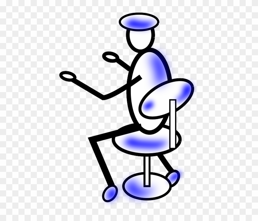 Think Computer, Chair, Person, Hat, Work, Engineer, - Clip Art #438949