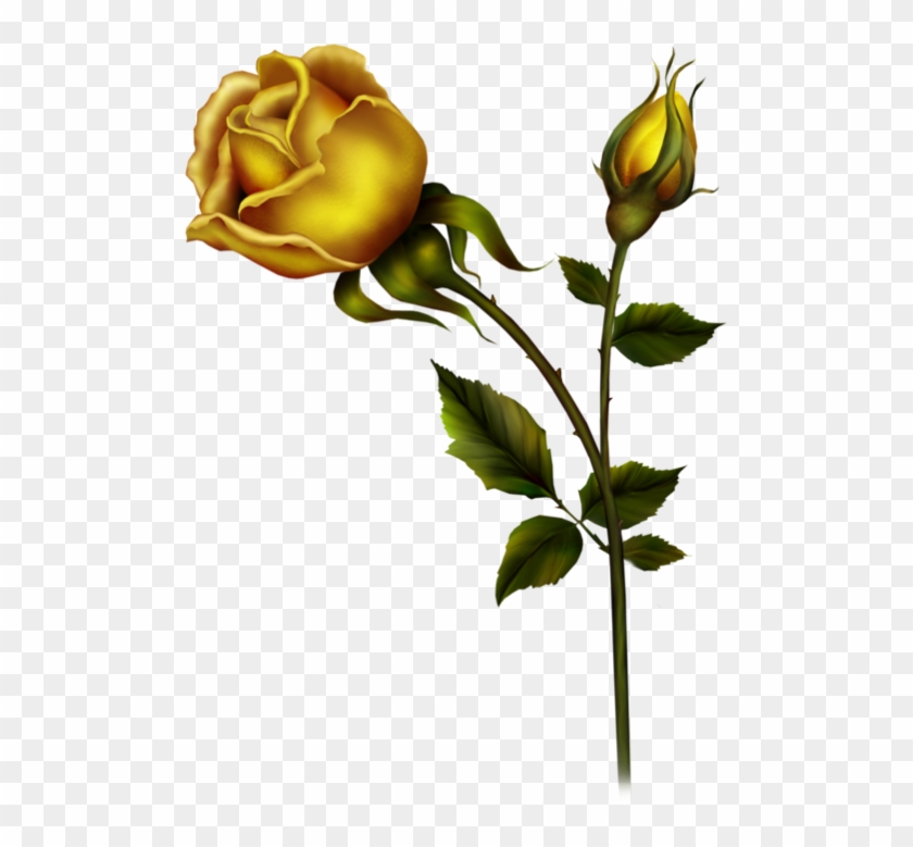 Single Yellow Rose Clipart - Metal Rose Png #438952