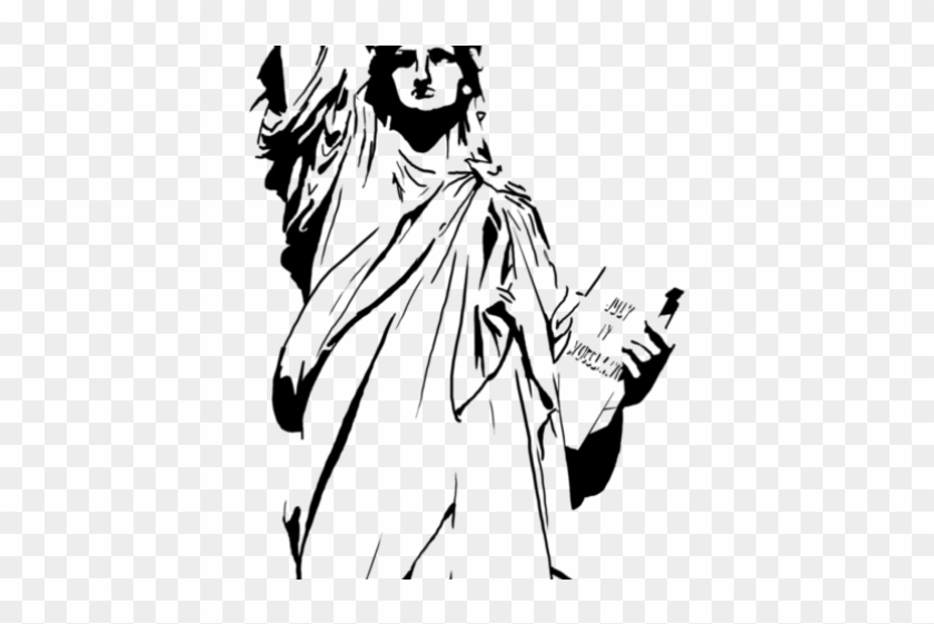 Drawn Statue Of Liberty Clip Art - Outline Statue Of Liberty Drawing #439103