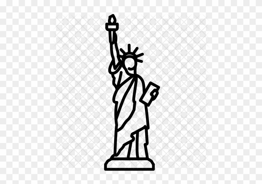 Statue Icon - Statue Of Liberty Line Png #439105