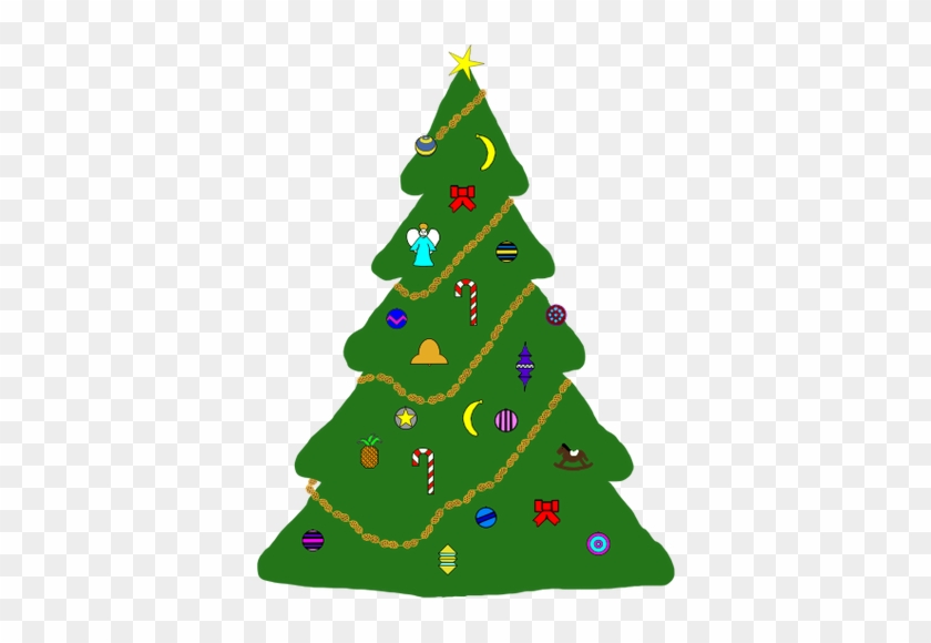Árbol De Navidad Con Dibujo Vectorial De Ornamentos - Árvore De Natal Desenho Colorido #439135