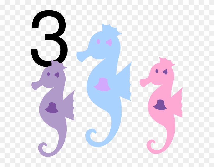 Sea Horses With - 3 Seahorse Clipart #439146