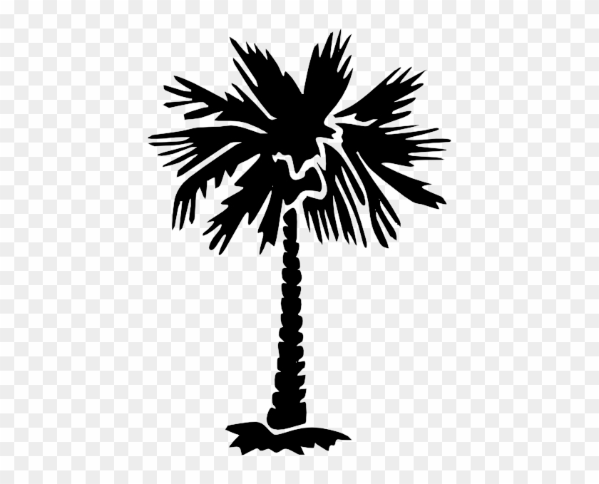 Palm Tree Silhouette Clip Art - Palmetto Tree Png #439457