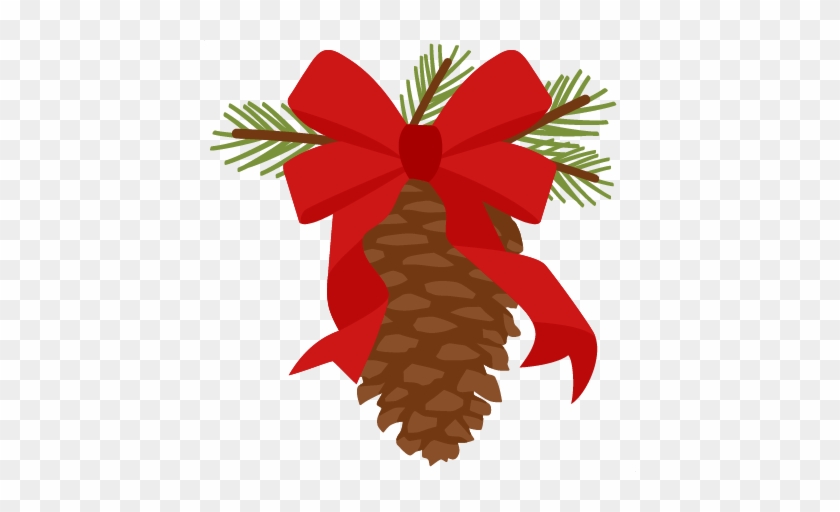 Christmas Clipart Pinecone - Pine Cone With Ribbon #439515