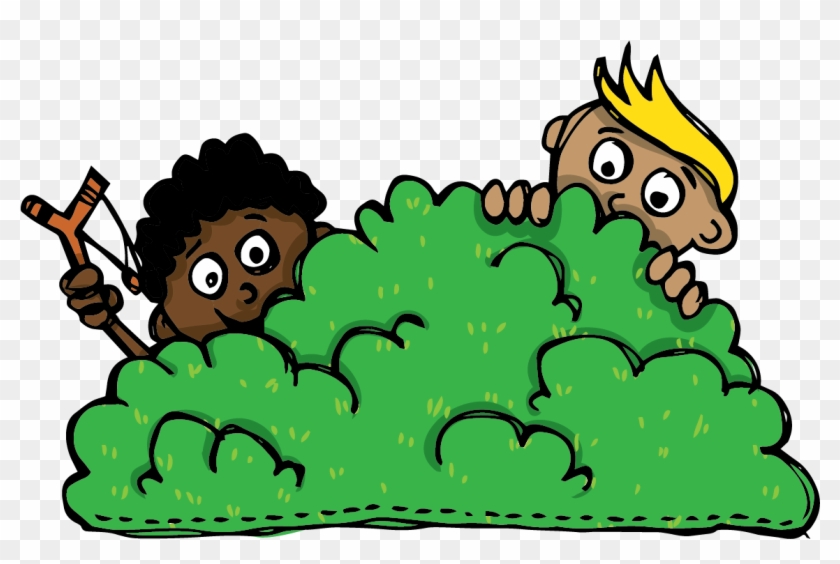 Children Hiding Behind The Bush - Hiding Behind A Bush Clipart #439573