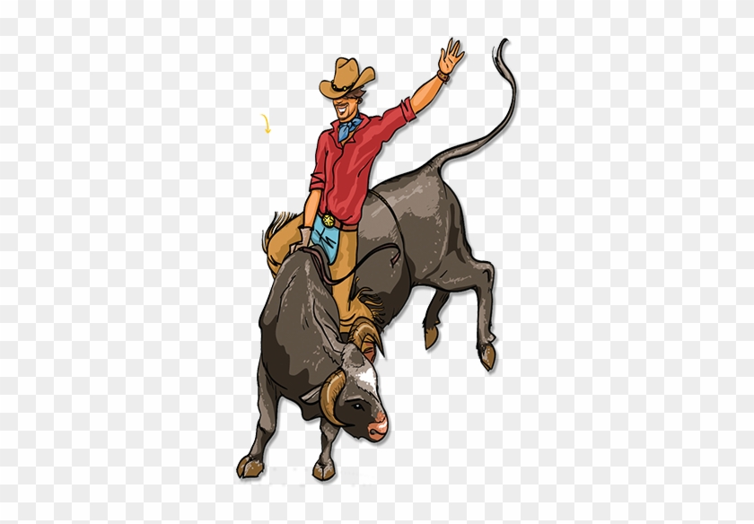 2 - Cartoon Cowboy Riding A Bull #439619