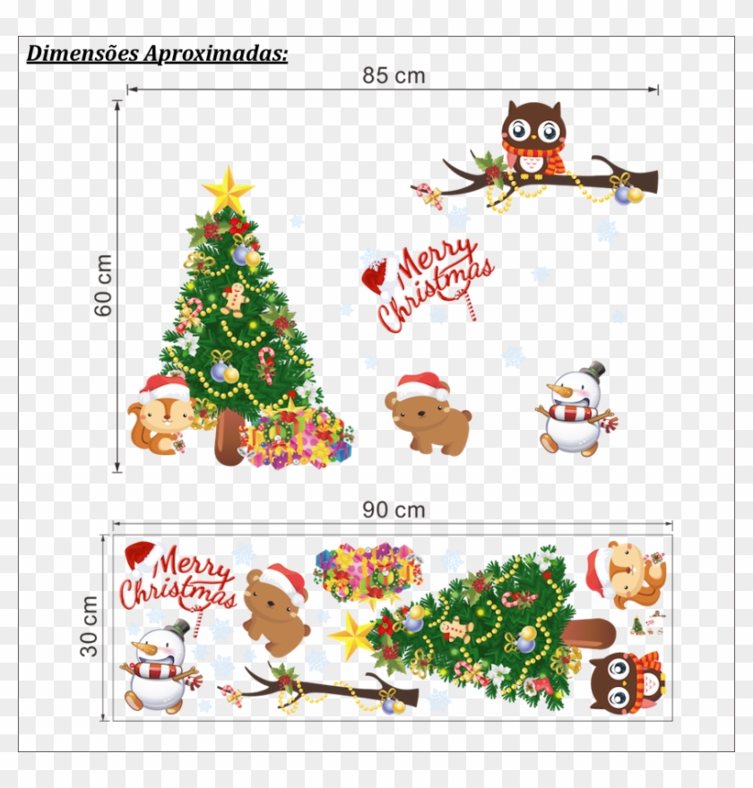 Adesivos Decorativos - Christmas Tree In The Forest Wall Decal Retailsource #439638