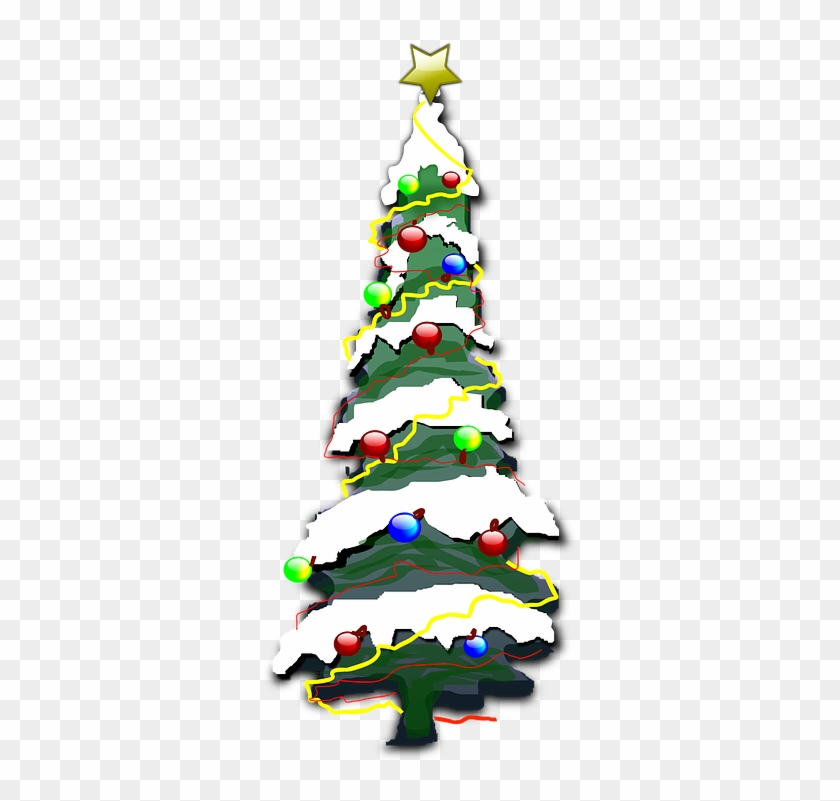 Graphic Christmas Tree 11, Buy Clip Art - Snowy Christmas Tree Cartoon #439808