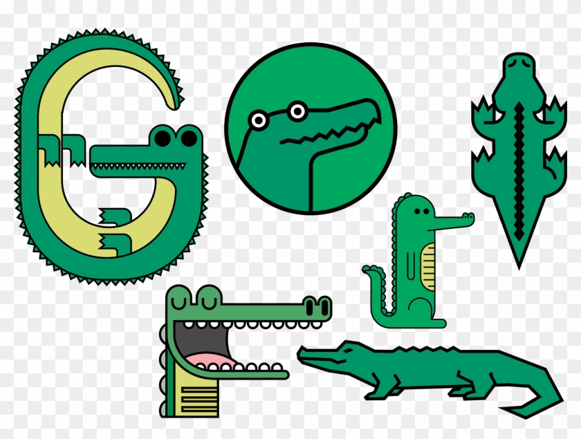 Crocodile Vector Illustration - Oklahoma University 1-1/2" Labels #440400