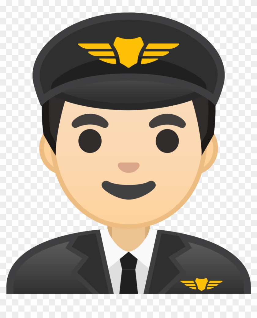 Man Pilot Light Skin Tone Icon - Emoji Piloto #440746