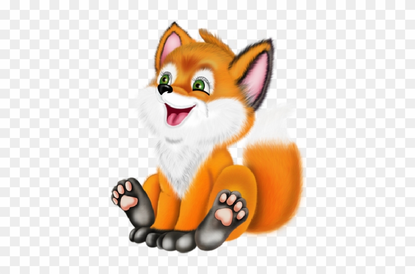 Baby Fox Clipart - Cartoon Baby Red Fox - Free Transparent PNG Clipart  Images Download