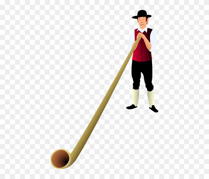 Alphorn Folkloric, Music, Swiss, Europe, Alphorn - Cor Des Alpes Dessin #440912