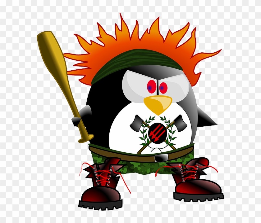 Tux Anarchy, Punk, Penguin, Violence, Bat, Aggressive, - Tux Punk #440918