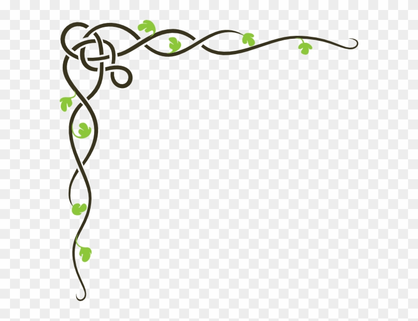 Celtic Vine Brown & Green Clip Art At Clker - Green Corner Border Design #440925