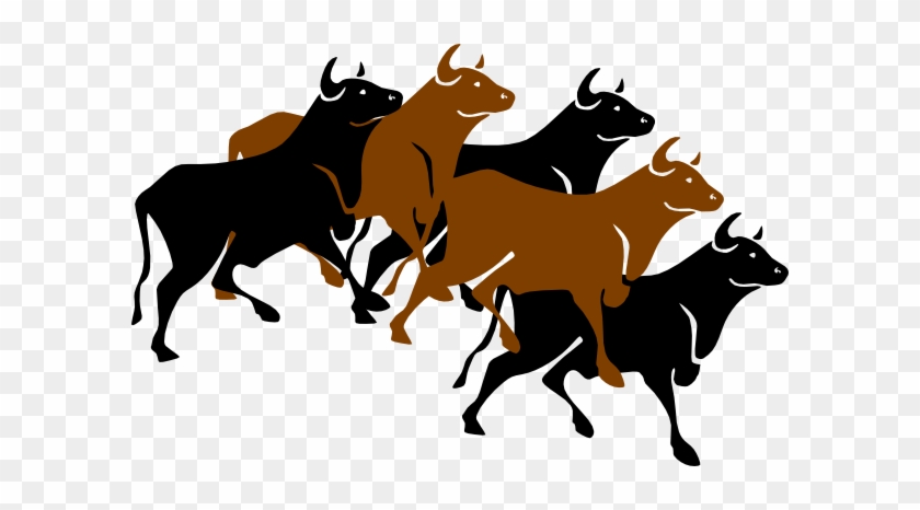 Bull Clipart Carabao - Herd Of Cattle Clipart #441376