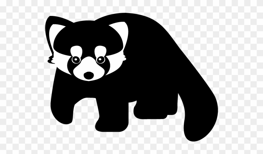 Face Clipart Red Panda - Red Panda Black And White #441482