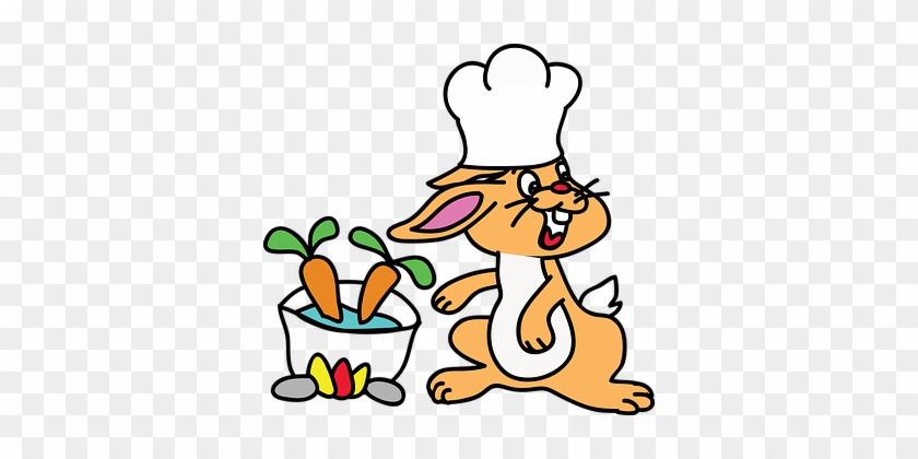 Rabbit, Cooking, Carrot, Food, Healthy - Cartoon Rabbit Cooking #441502