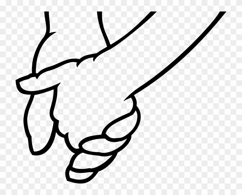 Hand Holding Pencil Png For Kids - Holding Hands Black And White Clip Art #441600